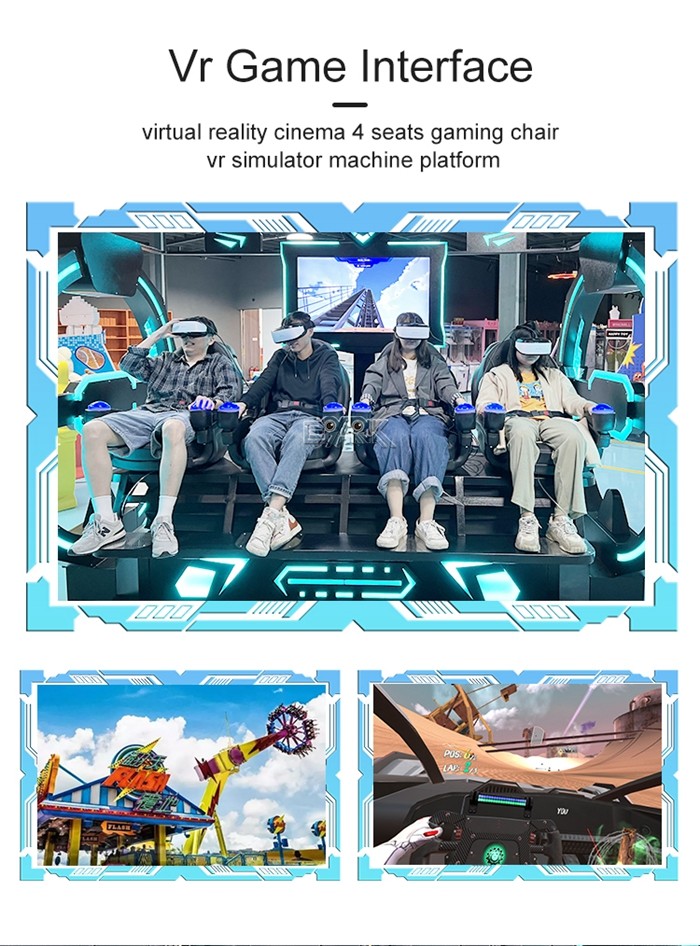 Customizable 9D VR Cinema 4 Person Arcade Motion Spaceship Simulator