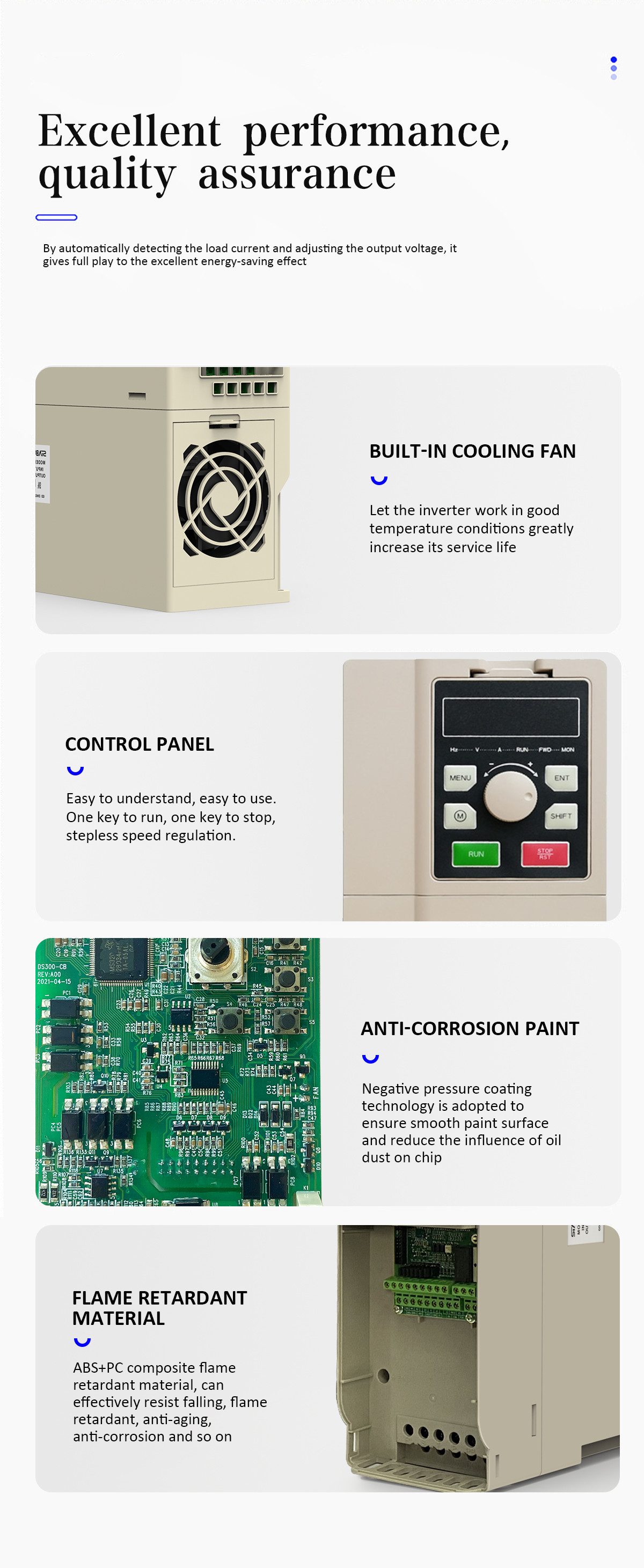 220V 480V Variable Frequency Converter 5.5KW 7.5KW AC Inverter Drives