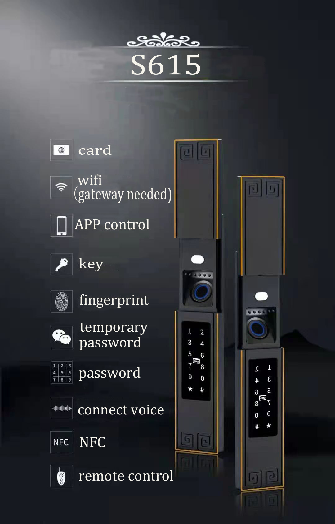 Luxury IP68 Waterproof Digital Lock TTlock APP Password Fingerprint Locks