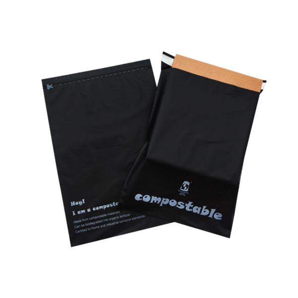 Black Cornstarch 100 Compostable Mailer , 10 * 13 Inch Biodegradable Postage
