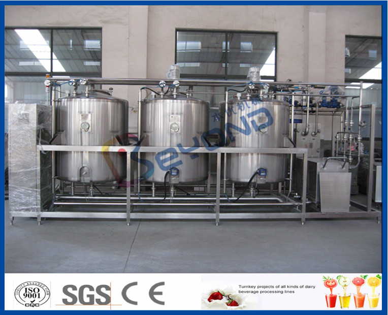 10 m³/H Flow Rate 1000L CIP Cleaning System For Milk Processing Plant ISO 9001 / SGS / CE