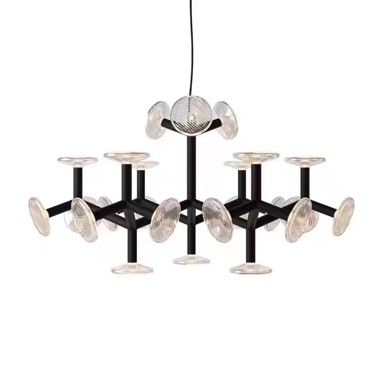Glass Chandelier Ceiling Luxury Interior Led Design Modern Hanging Lamps Pendant Light