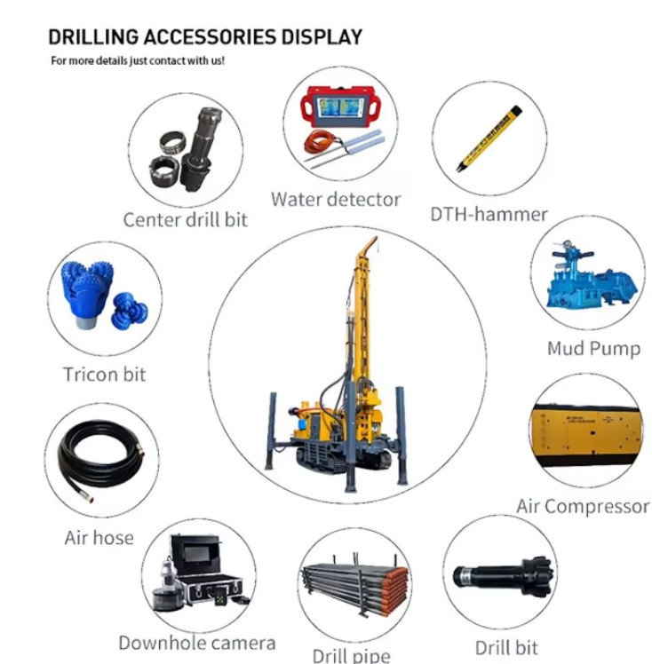 Big Horsepower Underground Water Drilling Machine Rig ST200 Pneumatic