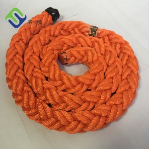 High Tenacity 8 Strand Polyester 48mm-120m Diameter Berth Mooring Ship Rope