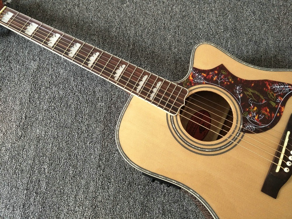 Factory customization Solid Spruce Top Mt D45c Cutaway Electric Acoustic Guitar