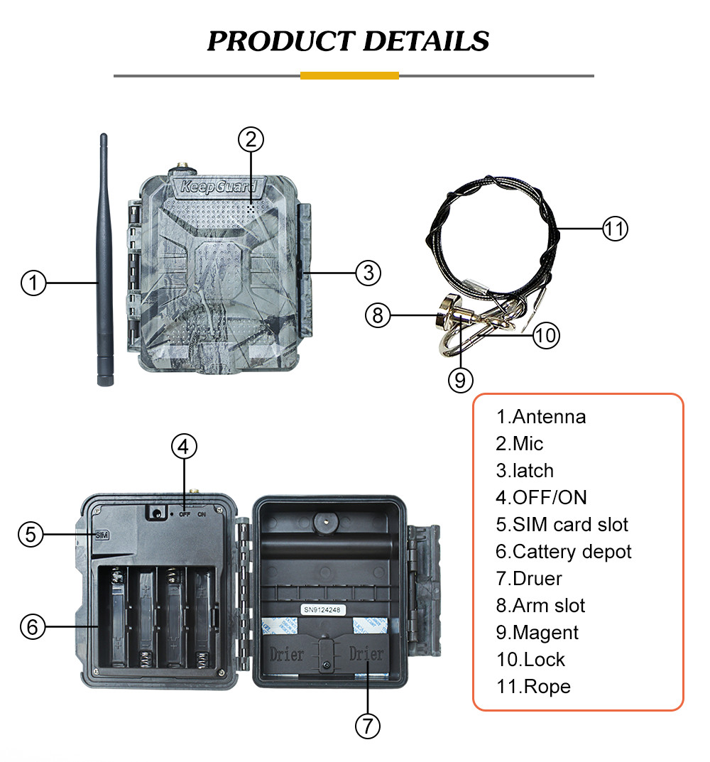 Hidden CAMO Color ABS Wildlife Trap Alarm FCC For Forest Farm