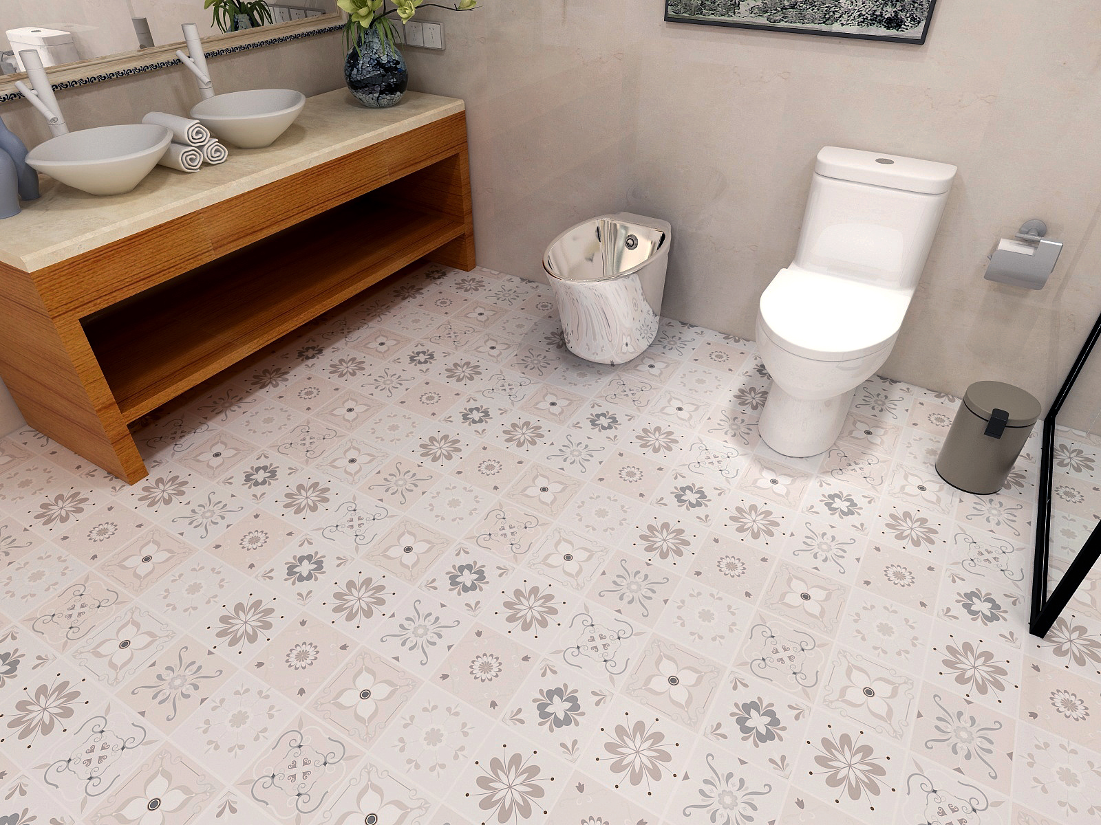 Self Aid Restroom Decor Art Self Adhesive Mosaic Tile Wallpaper Sticker