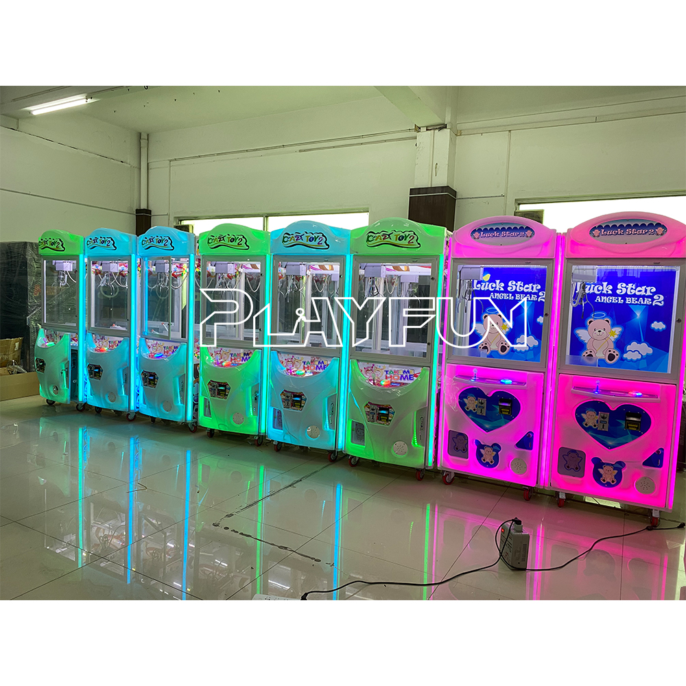 Crazy Toy 2 Gifts Catch Dolls Machine Claw Crane Plush Toy Doll Claw Toy Arcade Games Machine