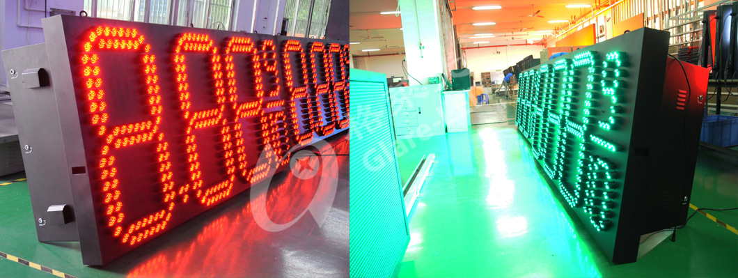 8.888 Number Format 16 inch Waterproof Green LED Gas Sign for Gas Station Advertising