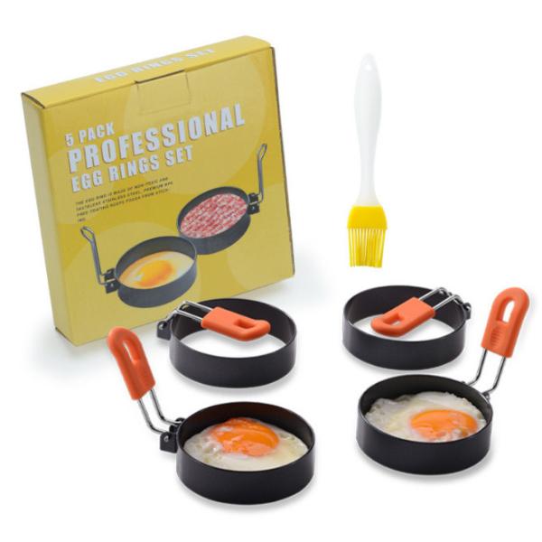Anti Scald Stainless Steel Houseware 2.95Inch Fried Egg Ring Mold 4 Packs With
