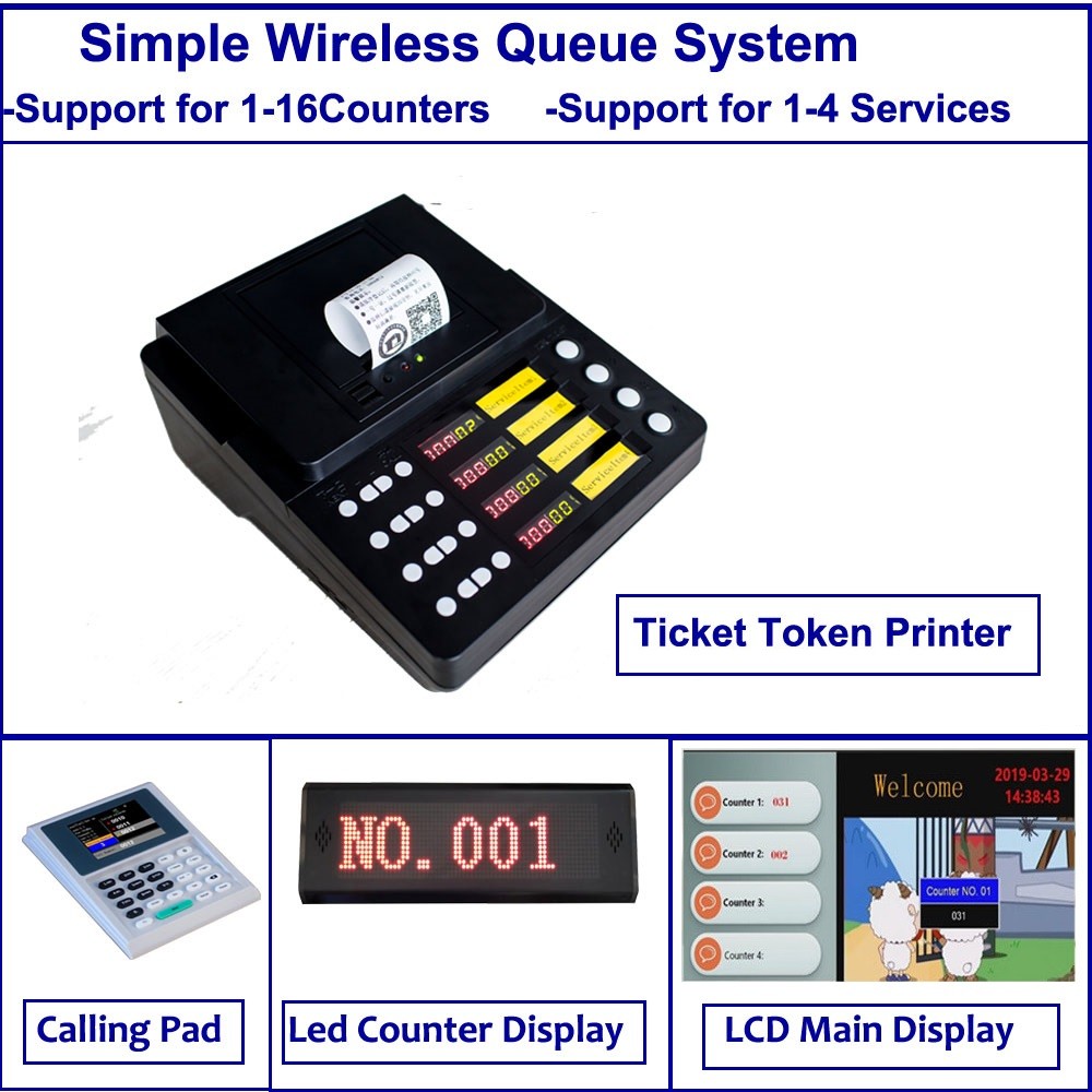 15.6 inch Desktop Table Queue Number Ticket Dispenser Kiosk Machine,Queuing System Token Number Machine,Q Ticket Machine