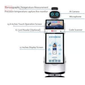 JCVISION Thermal Imaging Reception Robot Visitor Management Humanoid Service