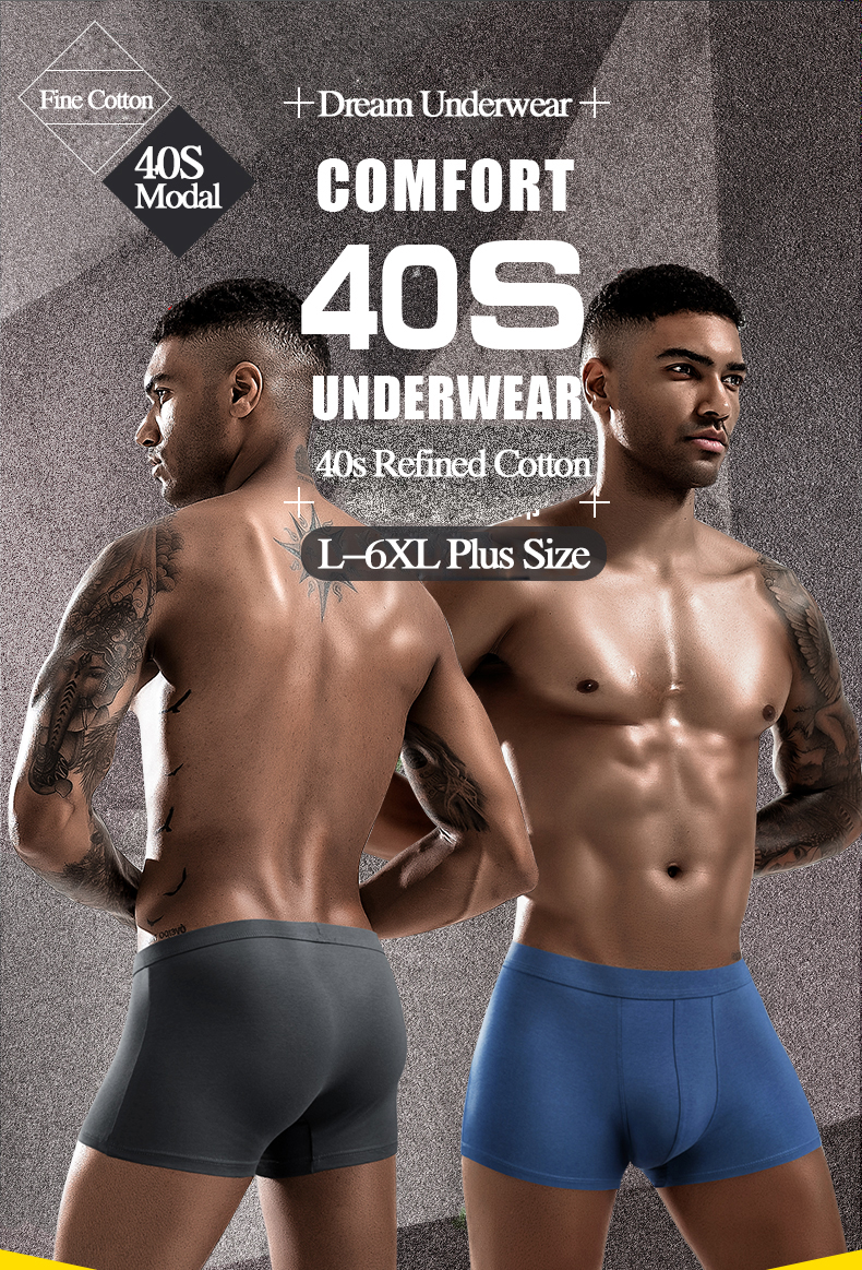 Modal Mens Boxer Shorts Underwear Adults Knitted Breathable Boxer Shorts Suitable