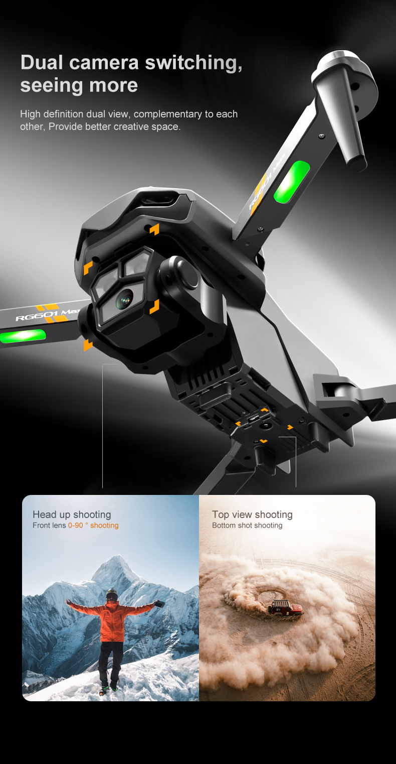 18 mins Flying Time Rg601 Max 5g Gps Drone Dual 4k Hd Camera Optical Flow Wifi Fpv Brushless Quadcopter Rc Professional Drone