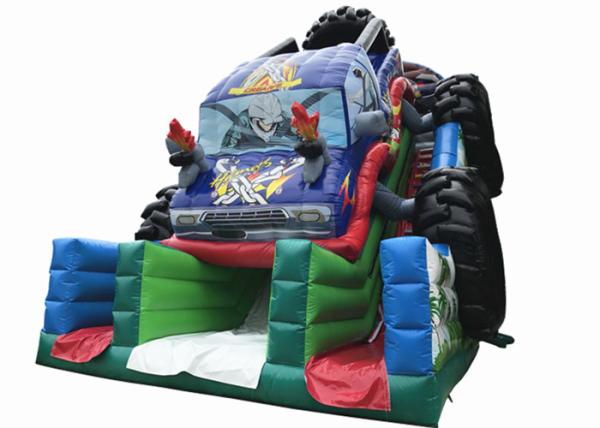 Durable Monster Truck Inflatable Slide / Digital Printing SUV Expedition Car Dry