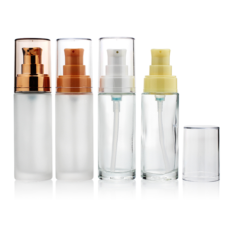 Wholesale Fashion Design 30ml Cosmetic Foundation Pump Skincare Lotion Glass Bottle