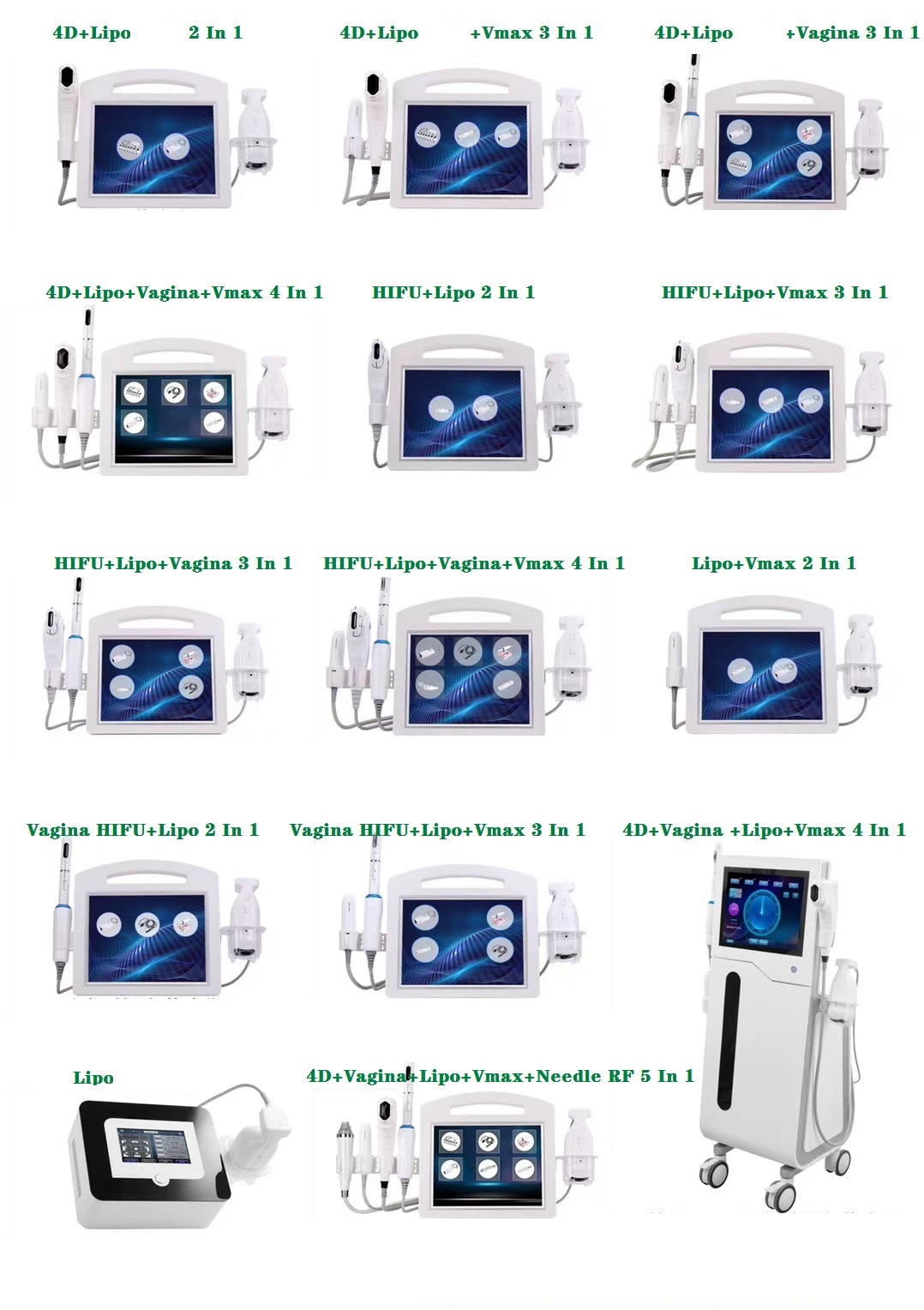 Vertical 4D HiFu Machine Facial Beauty SMAS Lift HIFU With 4 Handles For Face Body female intimate areal Tightening