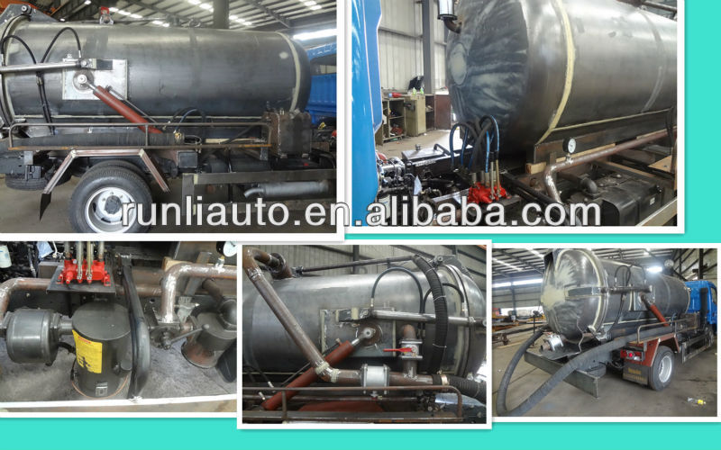 DFAC 4x2 4 Cubic Meter Sewage Sucking Truck 4 Cylinders Euro4 Emission Standard
