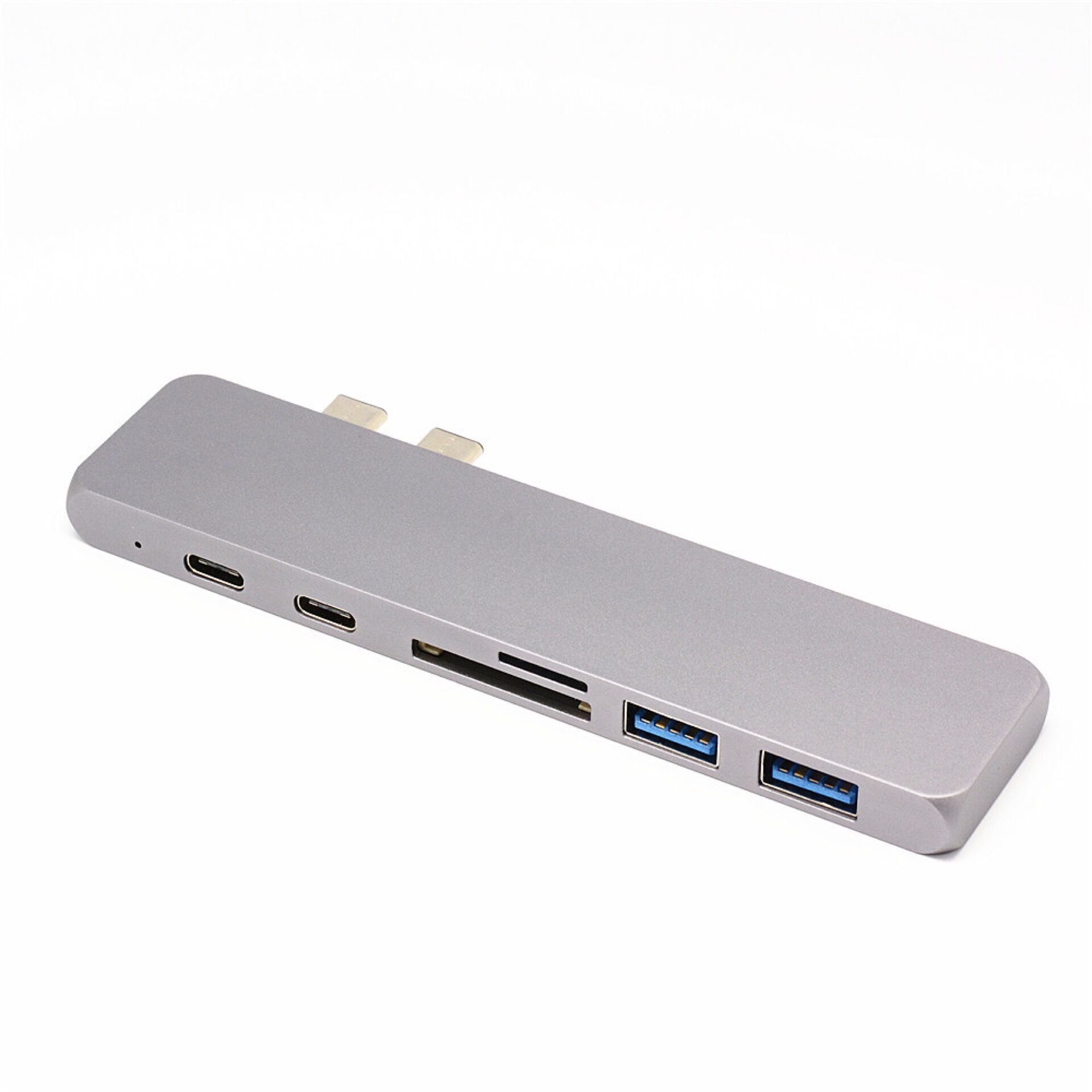 Multifunction aluminium thunderbolt 3 dual usb c to 7 in 1 combo type c interface usb-c hub for Apple