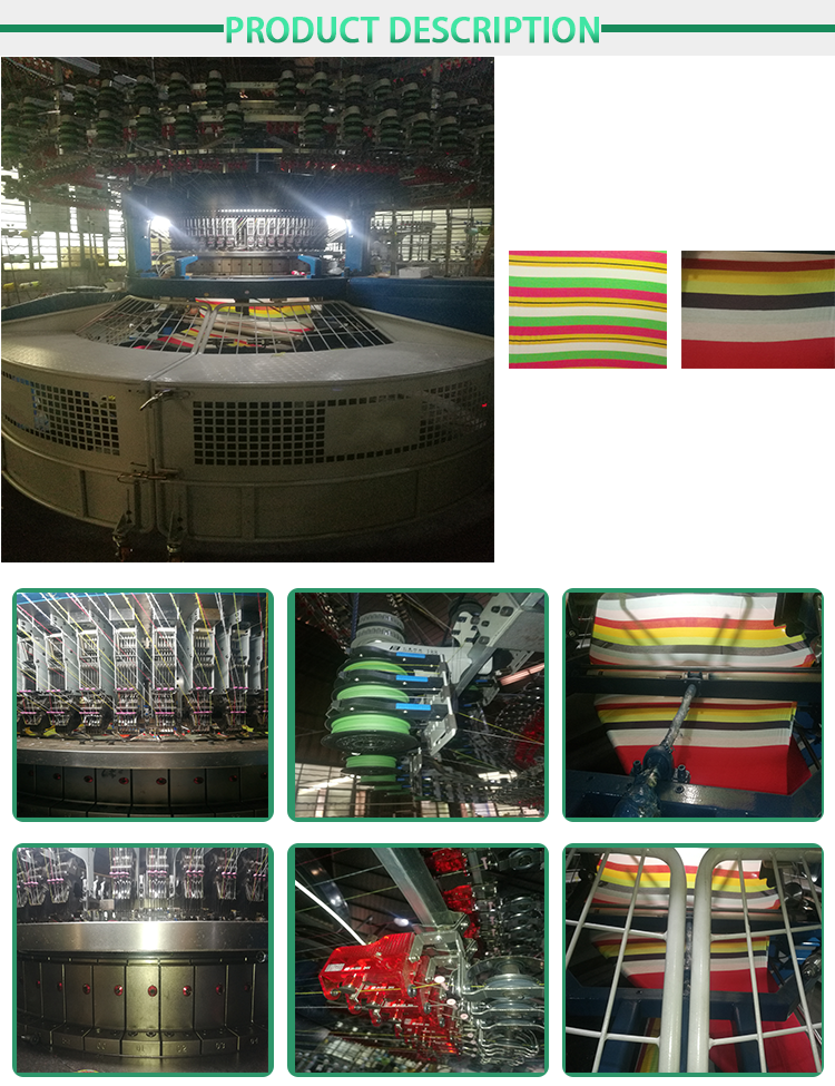 Four / Six Colors auto Striper Knitting Machine Circular Double Jersey Open Width