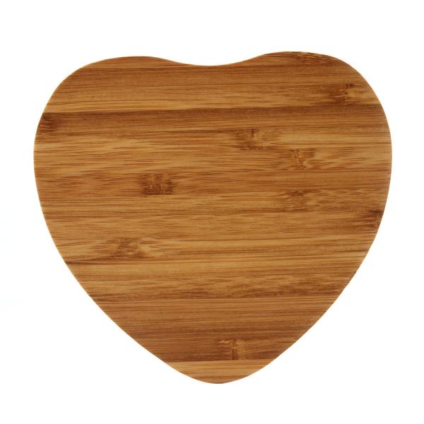 Heart Shape Wooden Wireless Charger , Wood Qi Charger Fast Charging Pad Bamboo