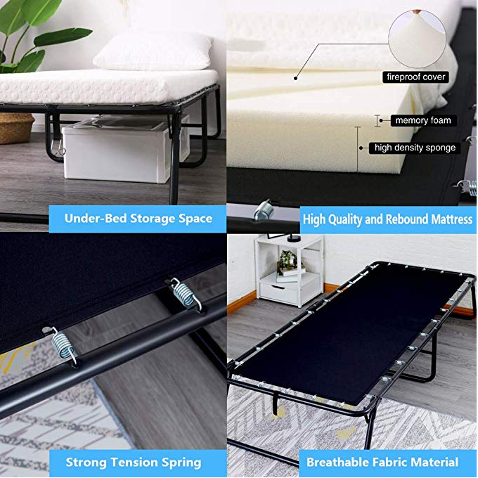 Sleep Comfortably Anywhere with Our Metal Folding Bed Frame No Mattress Required