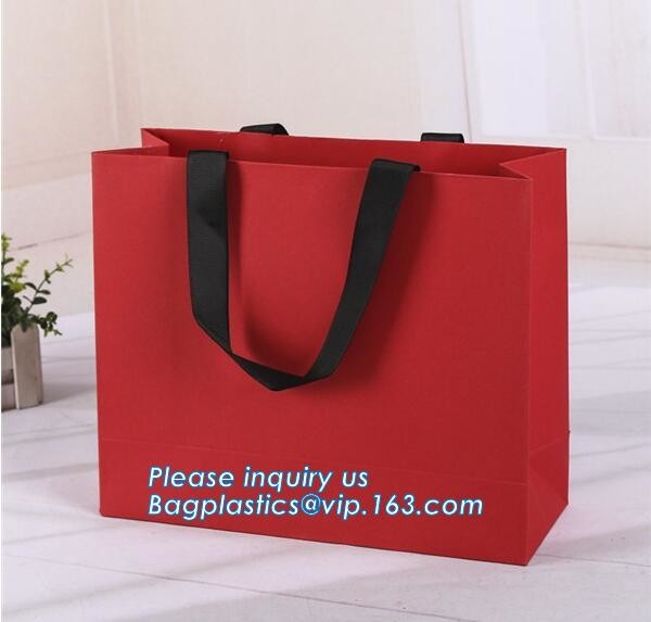 Luxury paper bags with handles Different Sizes,250gsm art paper shopping carrier bag custom printing with handle rope