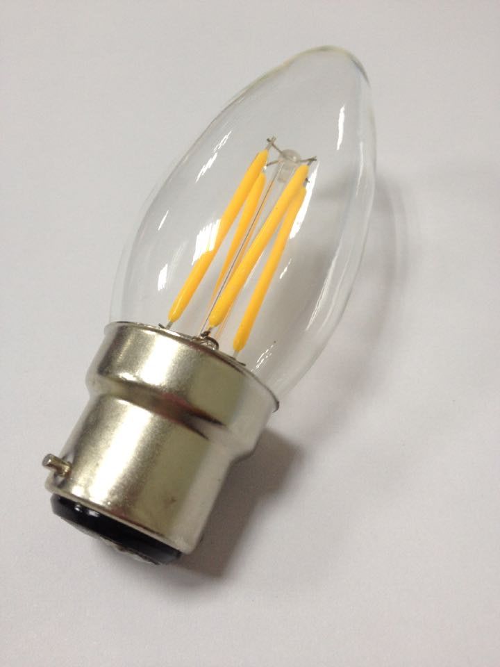 filament LED type LED candle bulb C35 360 degree warm white B22 base for UK market