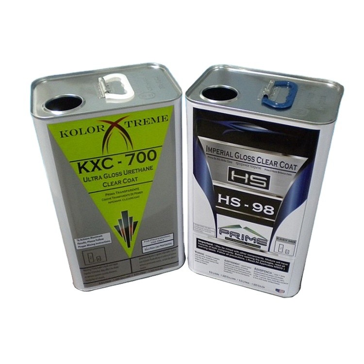 4L Engine Oil Tin Can Metal Handle Lids Square Tin Containers