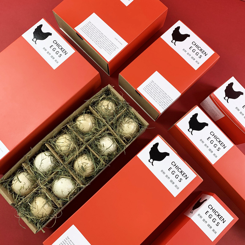 Customized Paper Egg Packaging Boxes for 12 Holes Stackable Chicken Ostrich Gift Drawer