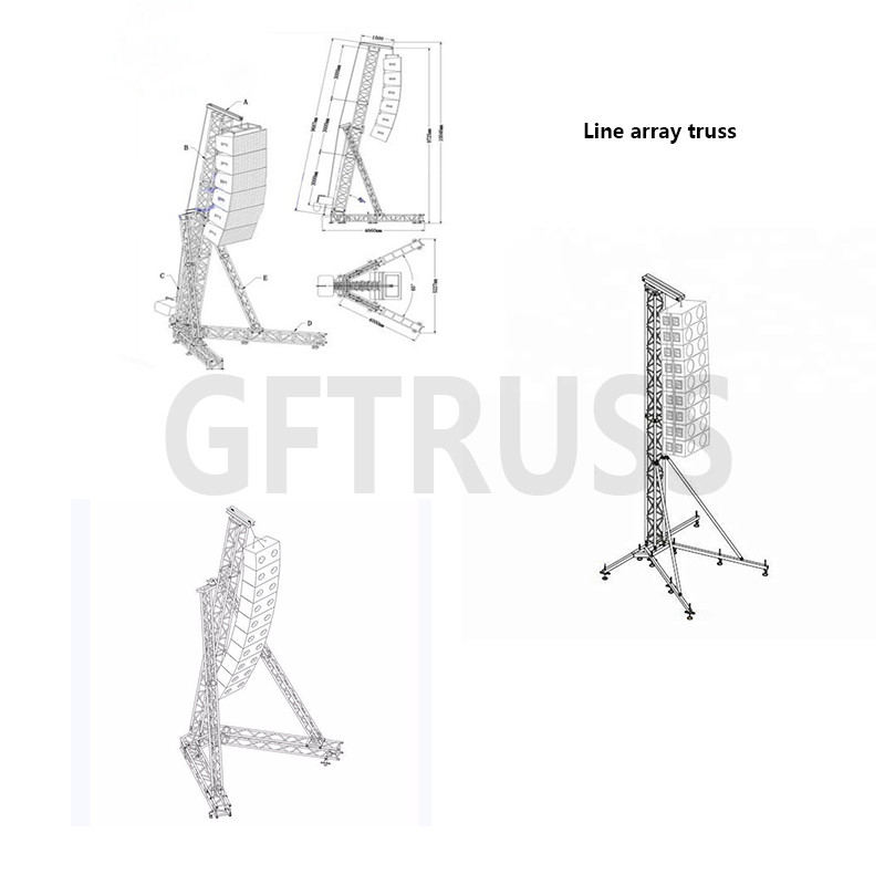 6082 6M Height Line Array Truss Lift Tower With Adjustable Legs
