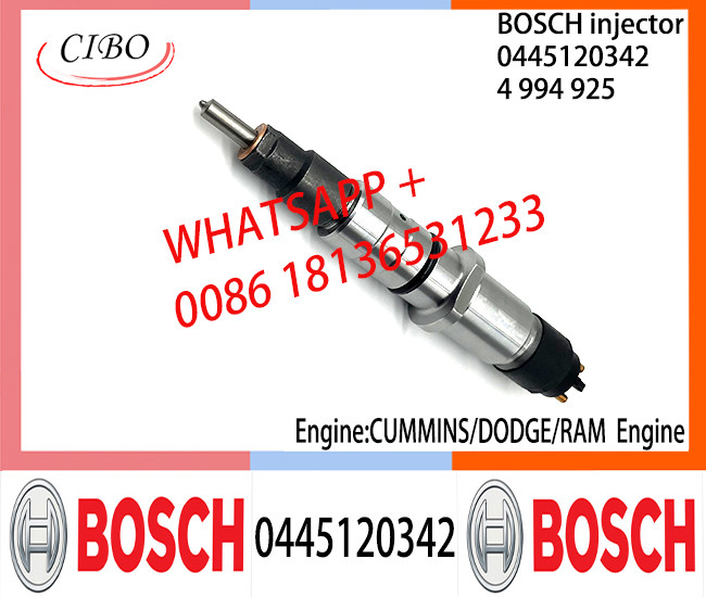 BOSCH 0445120342 Neutral Diesel Fuel Injector Assembly 0445120342 4994925 For CUMMINS/DODGE/RAM Engine