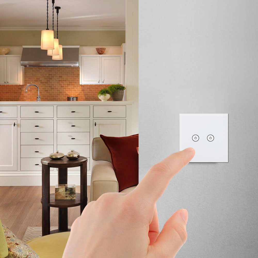TUYA WIFI Remote Control Switch Crystal Tempered Glass And ABS Plastic Material