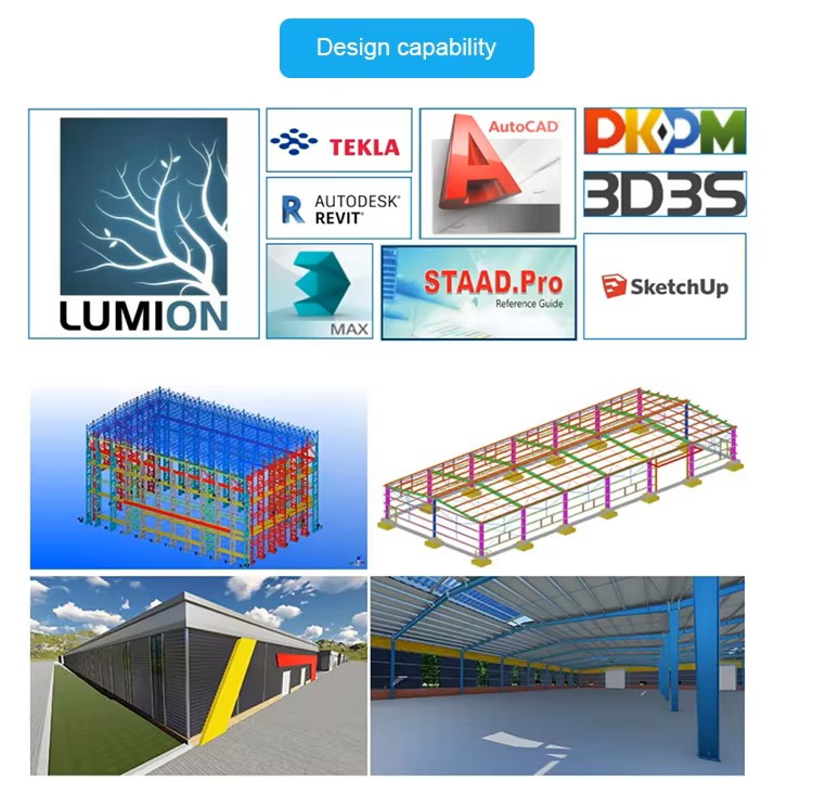 Steel Industrial-Style Light Sandwich Panel Prefabricated Warehouse for Gymnasium