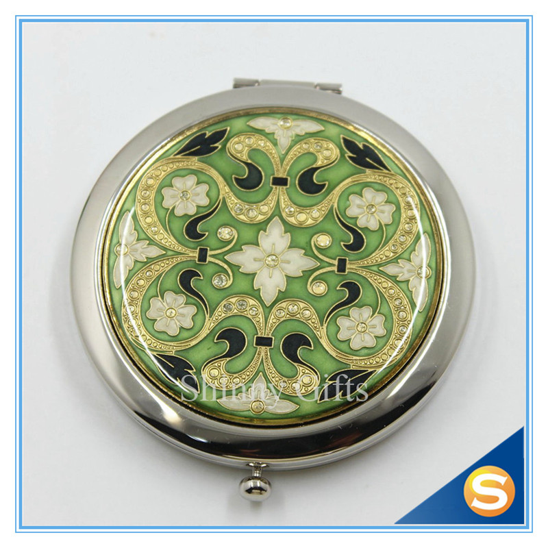 Shinny Gifts Promotion Gift Folding Custom Printed Metal Compact Mirror