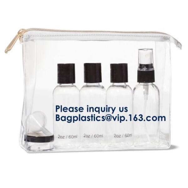 Cosmetic Toothbrush Transparent Makeup Bag With Customer Printing Slider Zipper,Travel Makeup Bag