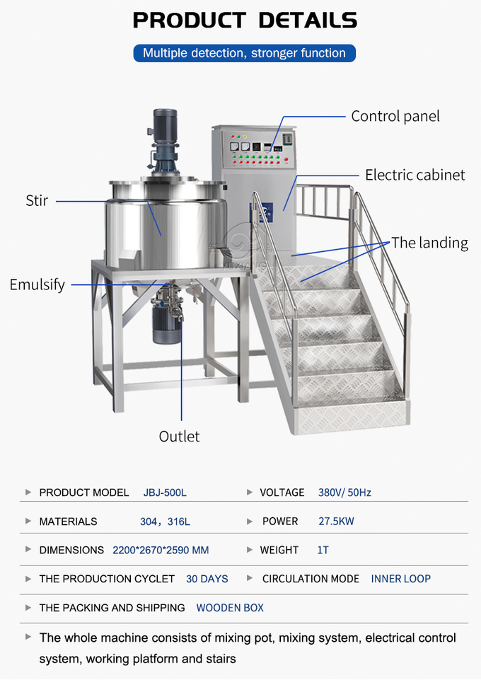 Hand Wash Homogenizing Shampoo Liquid Detergent Mixer Mixing Machine
