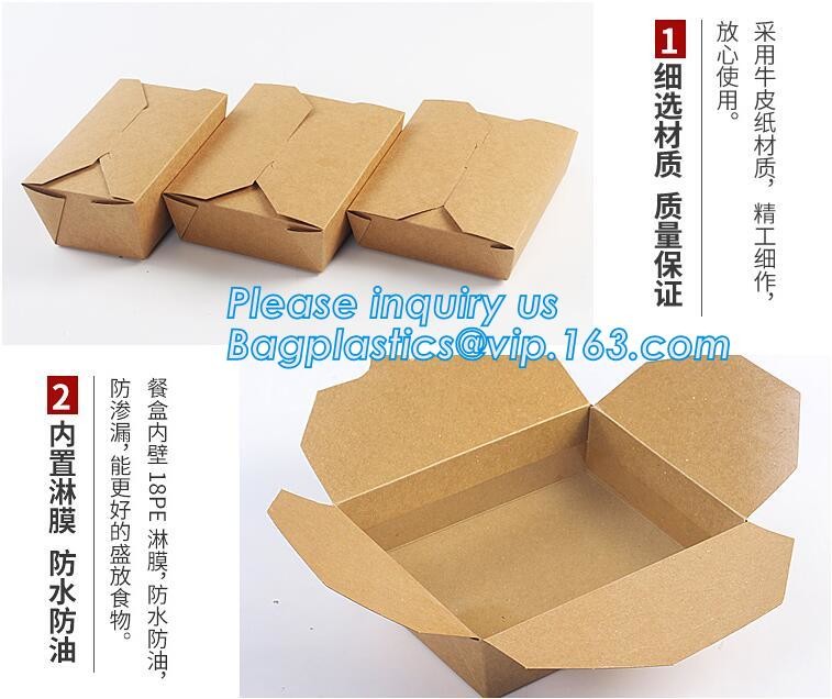 Cheap Cardboard foldable kraft paper lunch box with window,Lunch noodle fast food kraft paper box by customized logo pri