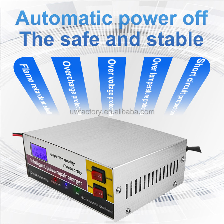 FCP 10Amp Car Battery Charger 12V/24V Smart Fully Automatic Battery Charger Maintainer Trickle Charger for Car Truck Motorcycle