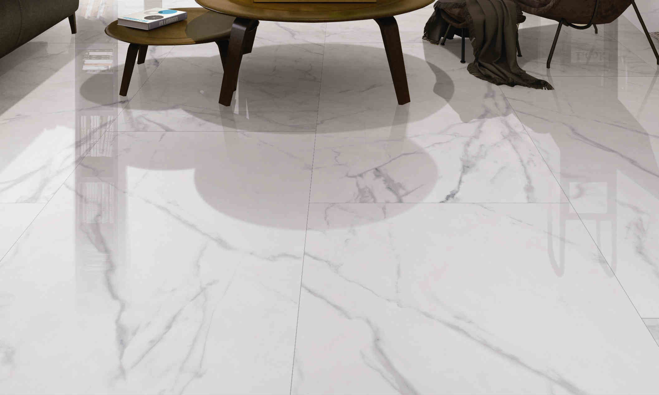 Renewable Marble Look Porcelain Tile Acid Resistant Fine Air Permeability 24x48 Porcelain Tile