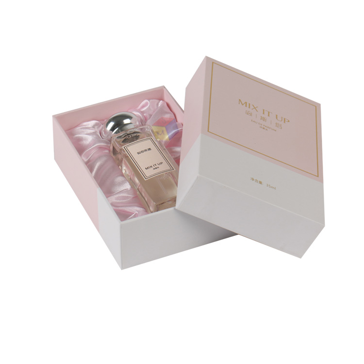 Custom Pink Perfume Bottle Box Packaging With Silk Filling Sustainable And Stylish