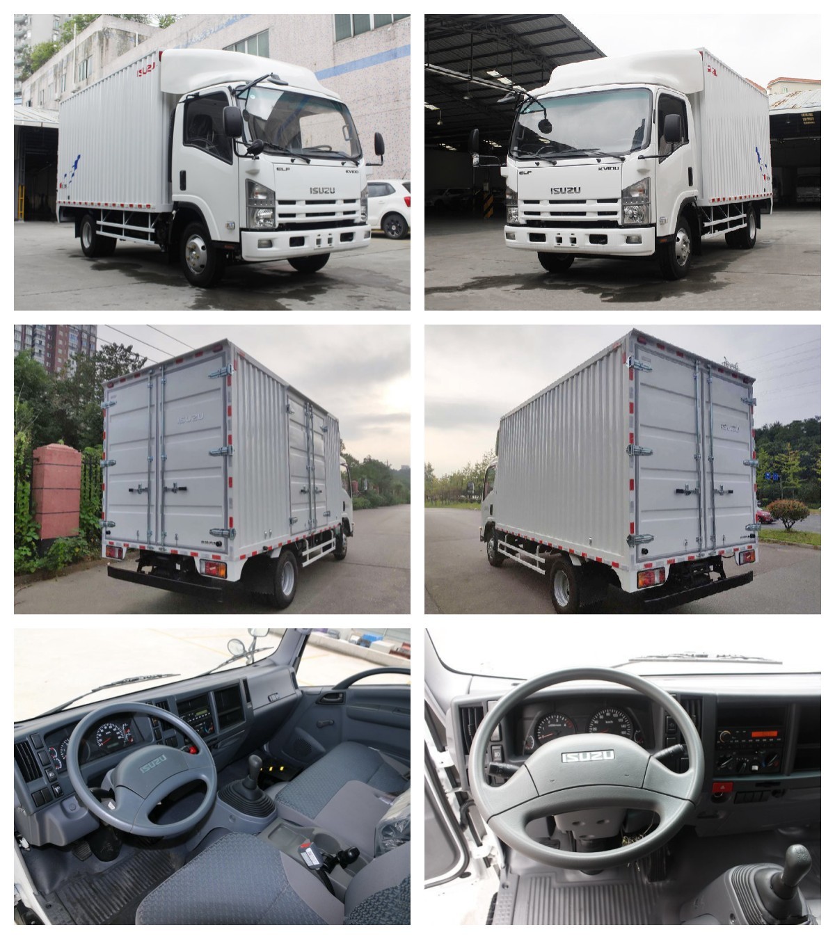 GVW 3500kg Japanese Isuzu KV100 115hp Light Cargo Box Van Truck With 2 Tons 3 Ton Loading Lorry Truck
