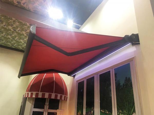 Retractable Full Cassette Electric Awning With Remote Control LED Light