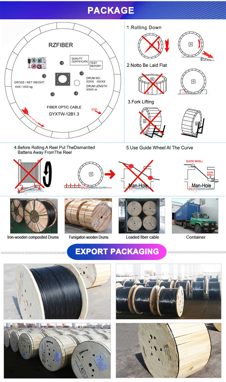 GYXTW 10 Core Single Mode Central Loose Tube Outdoor Aerial and Duct Fiber Optic Cable