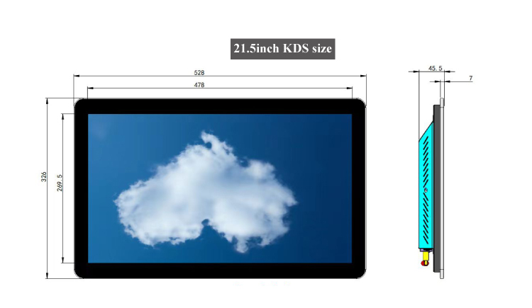 Black 15/18.5/21.5/32inch Touch All-in-One POS KDS Touch Panel PC for Kitchen Orders