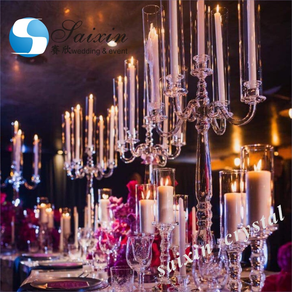 Wedding Crystal Flower Stand Centerpiece With Mirror Flower Holder 150cm
