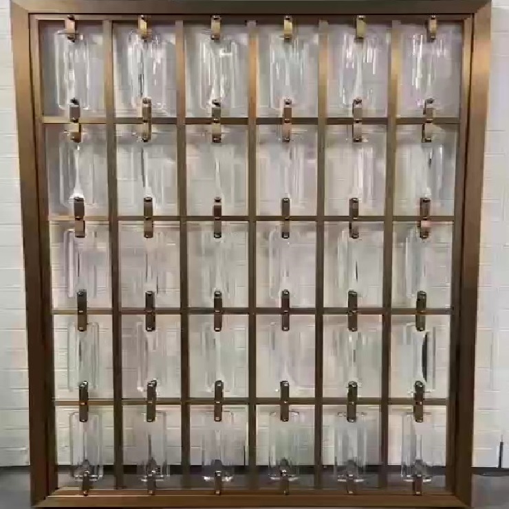 201 stainless steel modern novel marble room divider partition wall