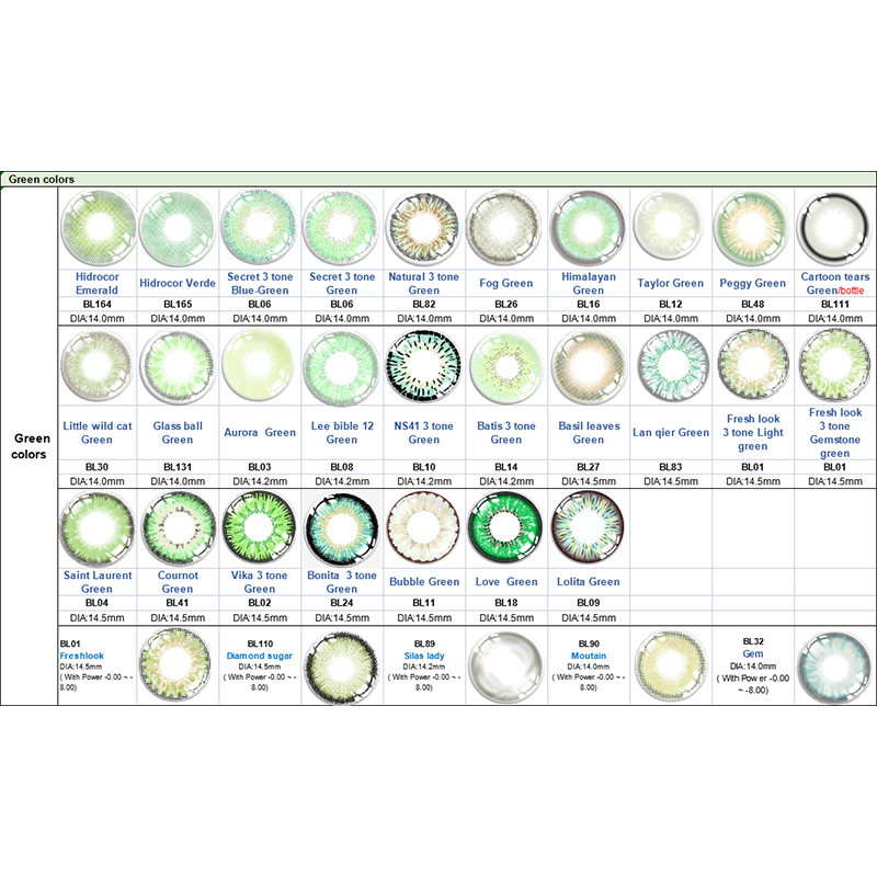 Natural Looking Gemstone Green Contact Lens For Brown Eyes 14.0mm