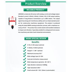 X-Y Measurement UBIS-428Y Dual Axis Inclinometer for High Precision Angle