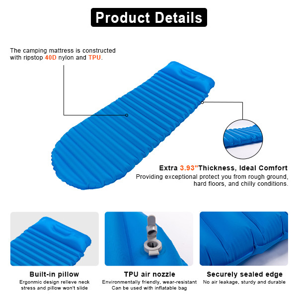 10cm Thickness Sleeping Bag Mat Double Wide Sleeping Bag With Pillow For Camping